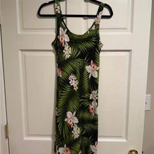 The Hawaiian Original Green Floral Midi Dress